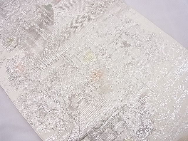 平和屋着物■六通柄袋帯 古京錦 二重引箔 銀糸 逸品 n-je3036