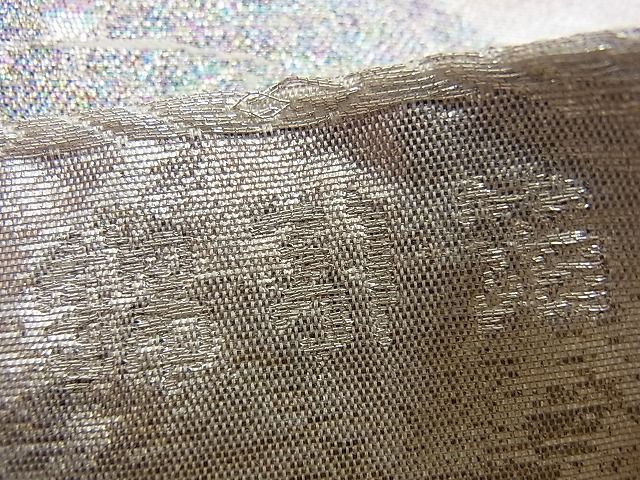 平和屋着物■六通柄袋帯 寿扇 錦引箔 銀糸 逸品 n-kg2500