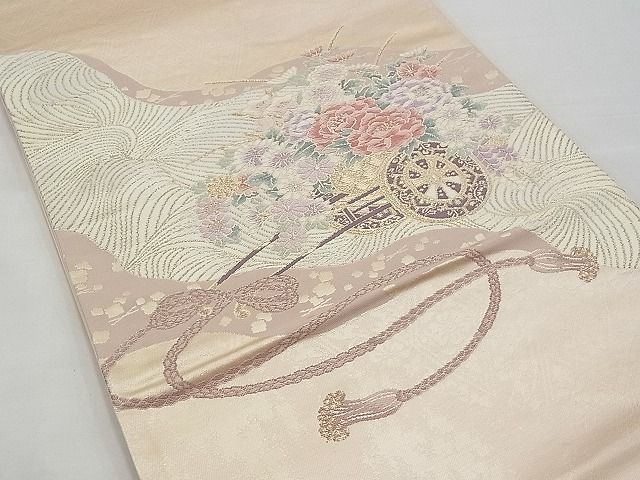平和屋着物■六通柄袋帯 唐織 道長花車文 金糸 逸品 n-kv1854
