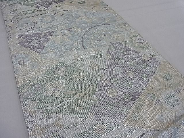 平和屋着物■佐賀錦 六通柄袋帯 切嵌吉祥花文 逸品 n-mz5238