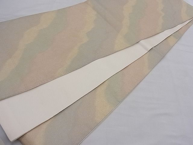 平和屋着物■全通柄袋帯 砂子綴れ 流水文 金糸 逸品 n-mz6090