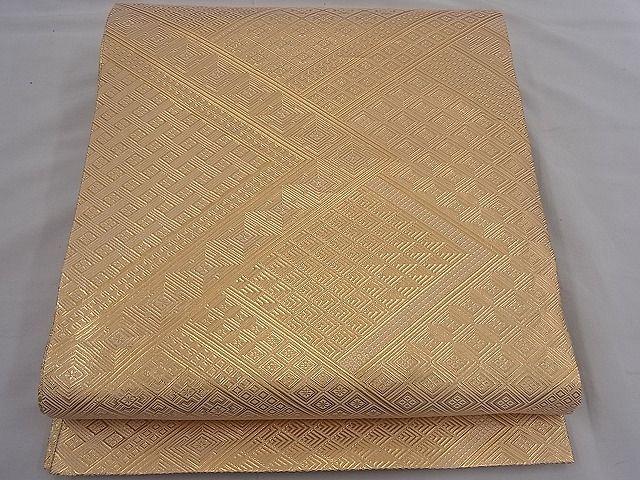平和屋着物■佐賀錦 全通柄袋帯 菱重ね文 金糸 逸品 n-mz6629