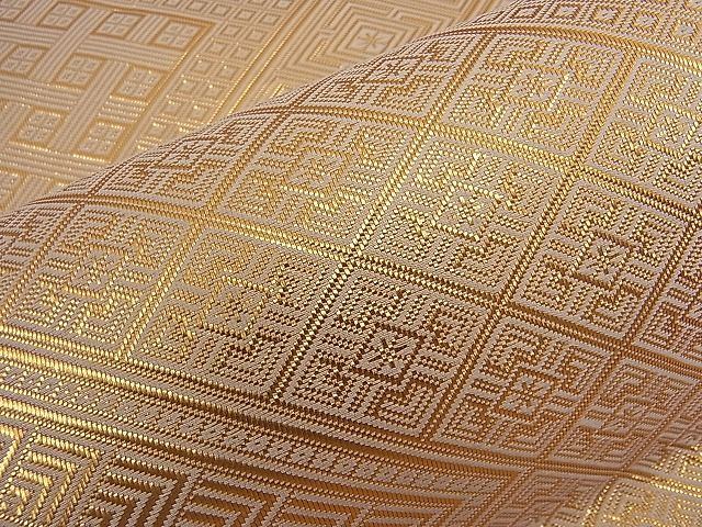 平和屋着物■佐賀錦 全通柄袋帯 菱重ね文 金糸 逸品 n-mz6629