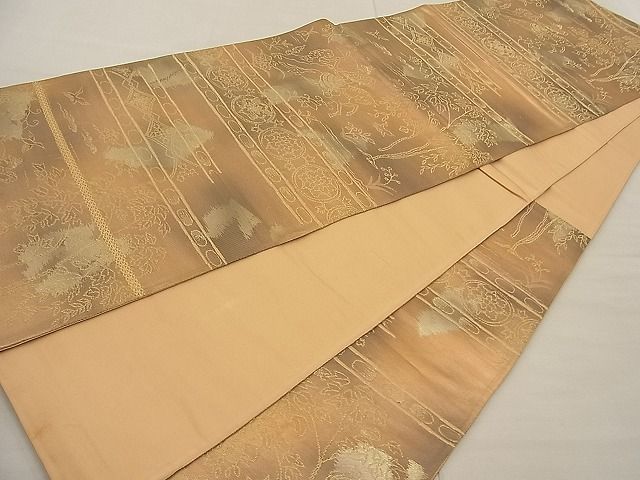 平和屋着物■六通柄袋帯 狩猟文 金糸 逸品 n-ne1538