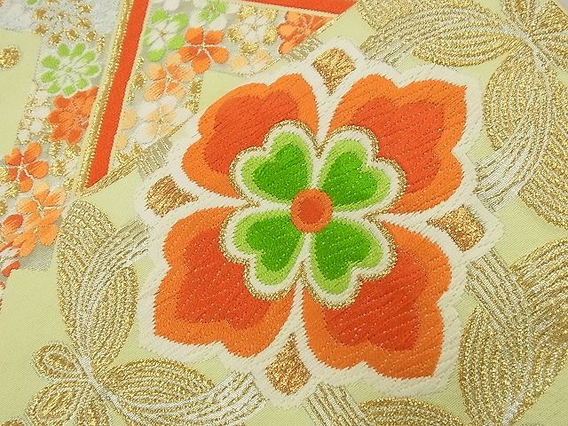 平和屋着物■六通柄袋帯 唐織 吉祥正倉院花文 金銀糸 逸品 n-nr0340