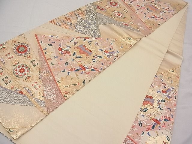 平和屋着物■六通柄袋帯 唐織 慶長裂形文 金銀糸 逸品 n-pk2145
