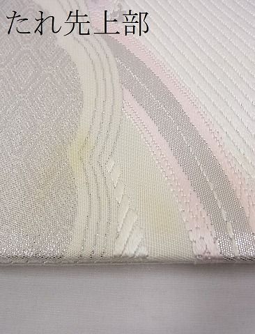 平和屋着物■六通柄袋帯 唐織 抄琴錦 プラチナ本銀箔二重織 逸品 n-pk3800