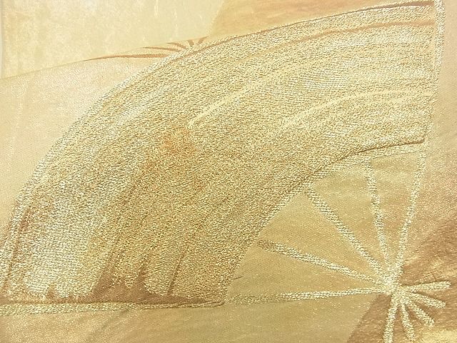 平和屋着物■六通柄袋帯 扇面散らし 金糸 逸品 n-rv0132