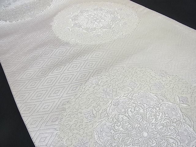 平和屋着物■六通柄袋帯 唐織 宝相華 銀糸 逸品 n-rv0317