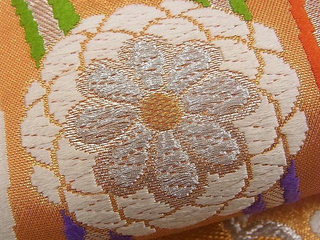 平和屋着物■六通柄袋帯 唐織 立涌花文 金銀糸 逸品