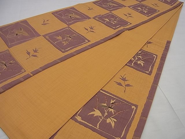 平和屋着物■六通柄袋帯 陶漆 色紙草花文 逸品 n-sa2582