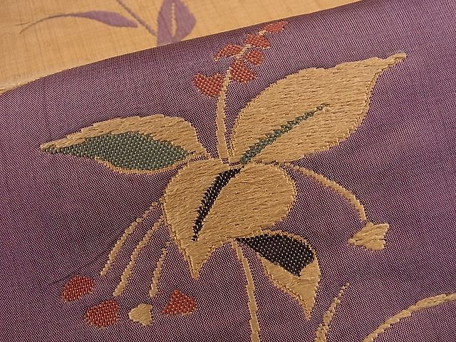 平和屋着物■六通柄袋帯 陶漆 色紙草花文 逸品 n-sa2582