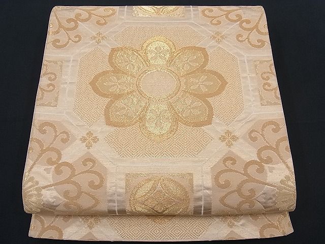 平和屋着物■六通柄袋帯 吉祥花唐草文 金糸 逸品 n-th1238
