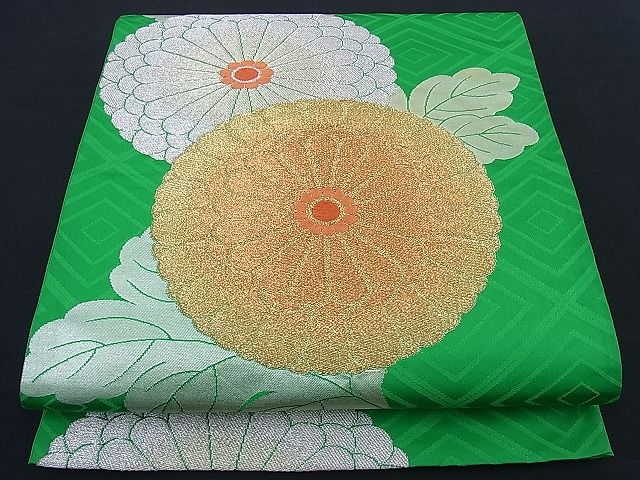 平和屋着物■六通柄袋帯 唐織 菊 金銀糸 逸品 n-th1282
