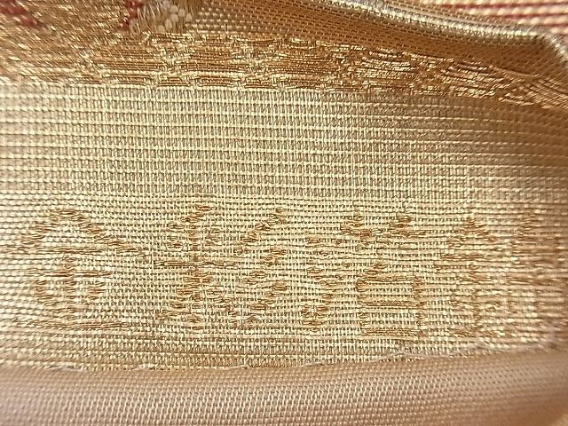 平和屋着物■六通柄袋帯 扇面巻絵文 金彩箔錦 逸品 n-th1294