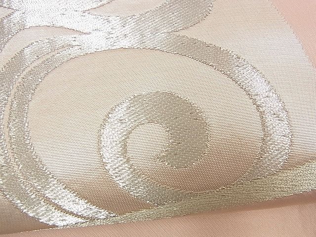 平和屋着物■六通柄袋帯 光琳水扇文 銀糸 逸品 n-up0233