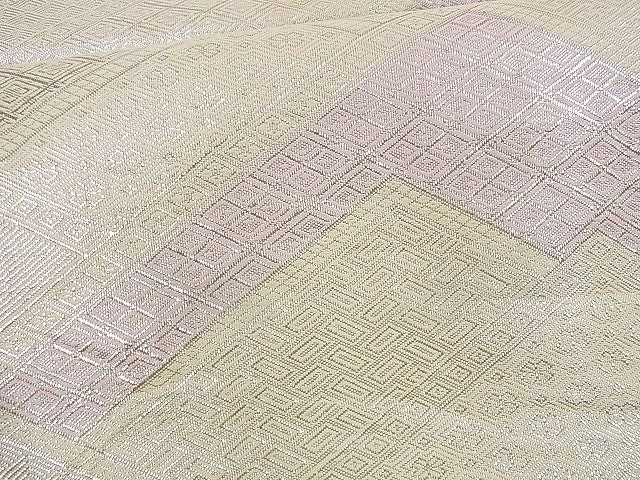 平和屋着物■佐賀錦 全通柄袋帯 吉祥菱文 銀糸 逸品 n-up0234
