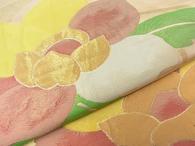 平和屋着物■六通柄袋帯 流水牡丹文 金糸 逸品 n-wb2059