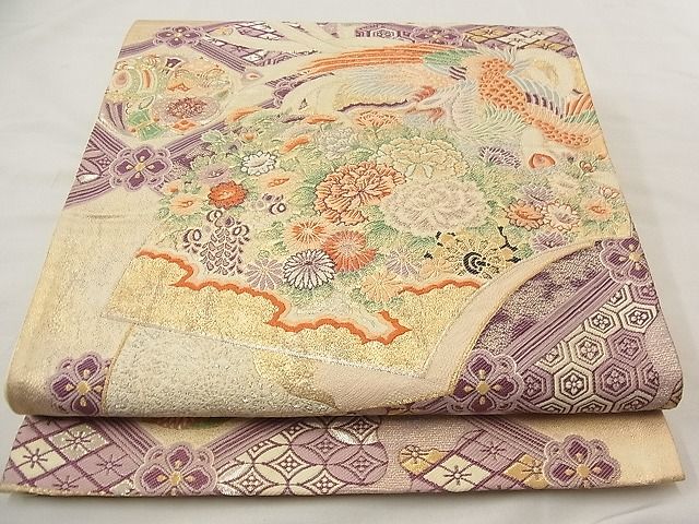平和屋着物■六通柄袋帯 唐織 天井絵単紙 金銀糸 逸品 n-wb2060
