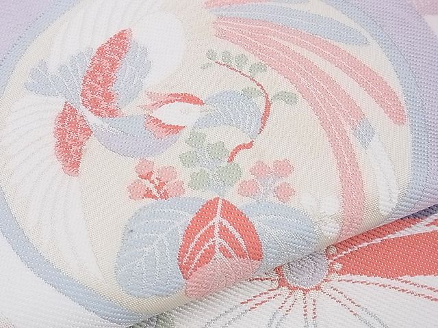 平和屋着物■六通柄袋帯 唐織 鳳凰吉祥花丸文 逸品 n-xi0088