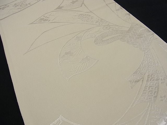 平和屋着物■両面 六通柄袋帯 束ね熨斗文 銀糸 逸品 n-ne0199