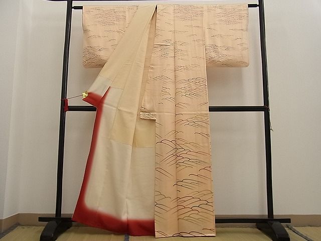 平和屋着物■付下げ 流水文 金彩 逸品 n-ne0592