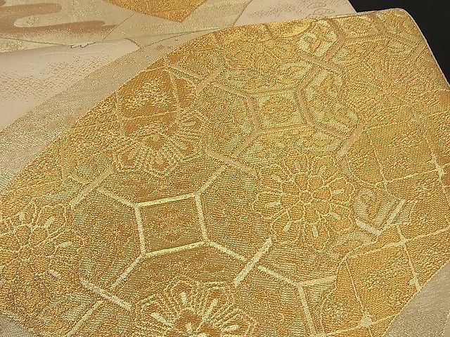平和屋着物■六通柄袋帯 地紙吉祥花文 金糸 逸品 n-ne0687
