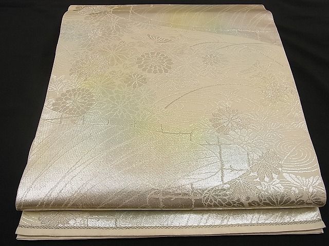 平和屋着物■六通柄袋帯 流水秋草文 金銀糸 逸品 n-ne1429