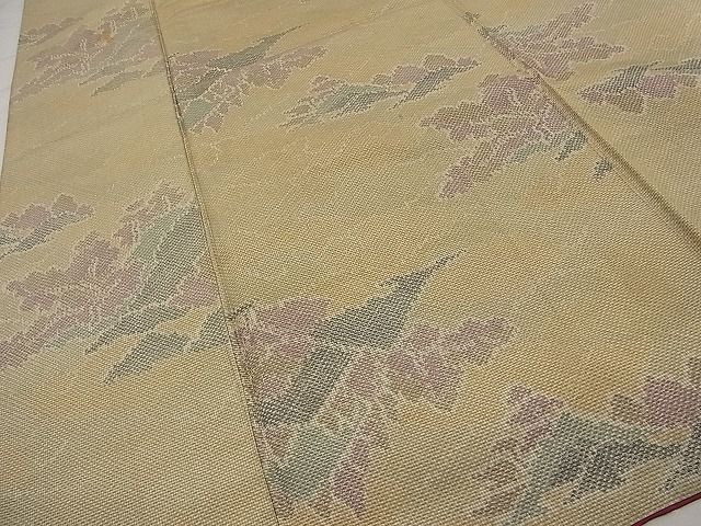 平和屋着物■上質なお召 遠山樹林文 逸品 n-ne1492