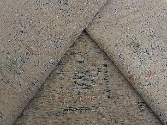平和屋着物■お召 陶器文 着丈157.5cm 裄丈64cm 正絹 逸品 B-np3033