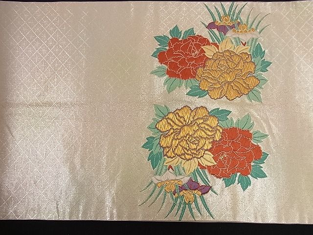 平和屋着物■六通太鼓柄袋帯 唐織 花車文 金銀糸 逸品 n-nr0053