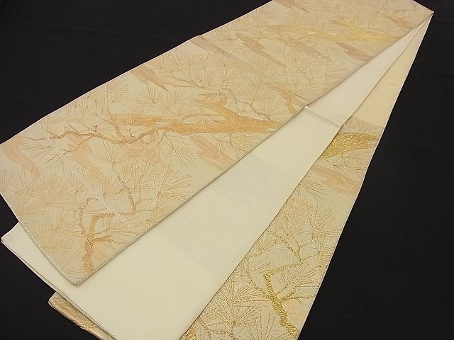 平和屋着物■西陣 六通柄袋帯 霞松文 金銀糸 逸品 n-nr0080