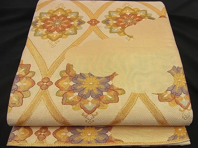 平和屋着物■佐賀錦 六通柄袋帯 雲取り立涌花文 金糸 逸品 n-nr0132