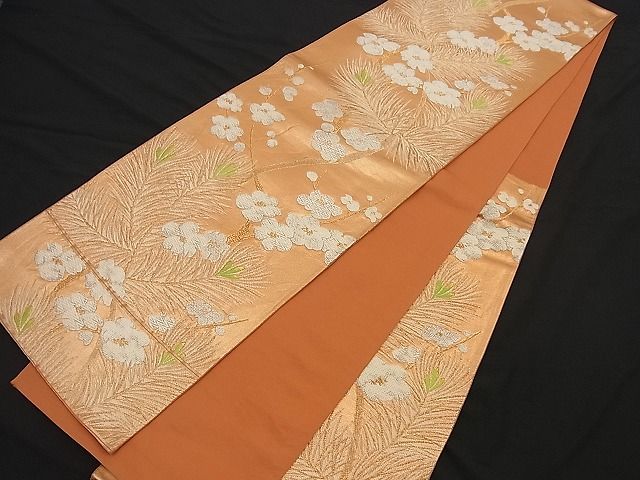 平和屋着物■六通柄袋帯 唐織 松梅文 金銀糸 逸品 n-nr0135