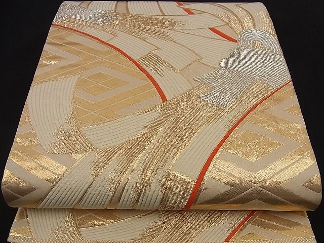 平和屋着物■六通柄袋帯 唐織 宝生麗姿文 九百錦 金銀糸 逸品 n-nr0158