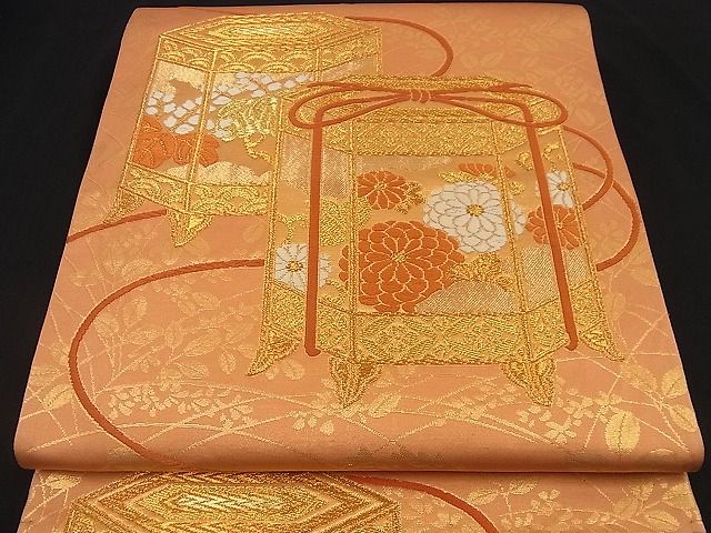 平和屋着物■六通柄袋帯 唐織 貝桶桐菊文 金糸 やまとオリジナル 逸品 n-nr0175
