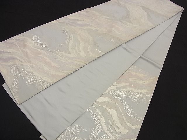 平和屋着物■六通柄袋帯 霞文 銀糸 逸品 n-nr0180