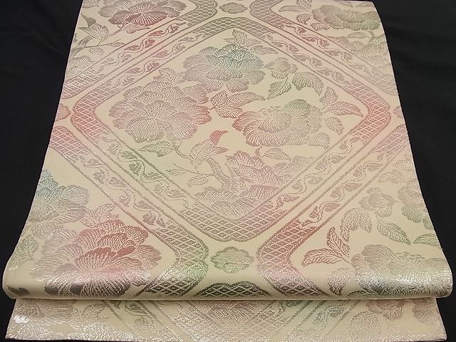 平和屋着物■六通柄袋帯 牡丹文 花菱苑特撰 金糸 逸品 n-nr0202