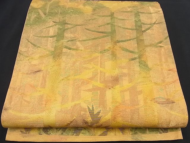平和屋着物■六通柄袋帯 樹林文 金糸 逸品 n-nr0253