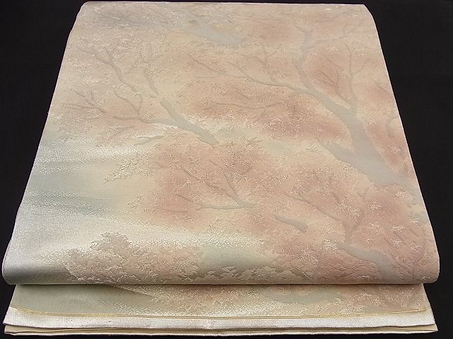 平和屋着物■六通柄袋帯 樹林文 銀糸 逸品 n-nr0291