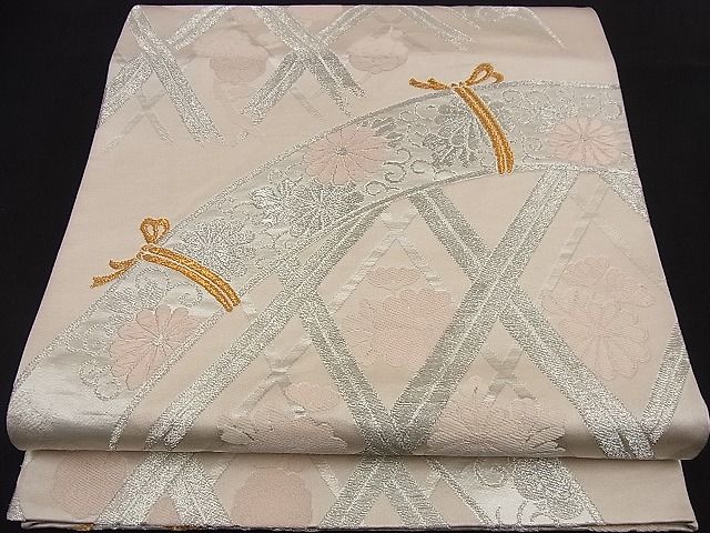 平和屋着物■六通柄袋帯 唐織 籬花唐草文 金銀糸 逸品 n-nr0296