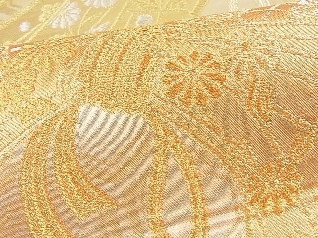 平和屋着物■六通柄袋帯 束ね熨斗吉祥花文 金銀糸 逸品 ob2630