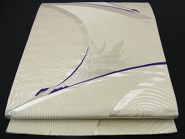 平和屋着物■六通柄袋帯 唐織 流水鶴文 金銀糸 逸品 n-op0058