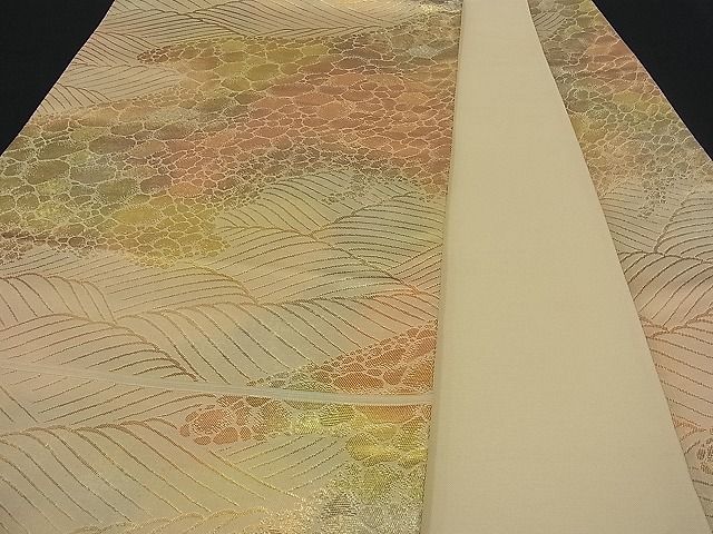 平和屋着物■六通柄袋帯 立波文 金糸 逸品 n-op0068
