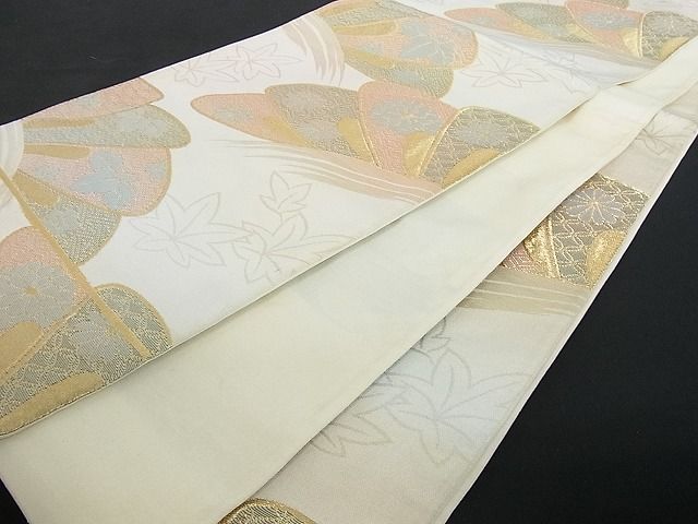 平和屋着物■六通柄袋帯 吉祥花文 金糸 逸品 op4291