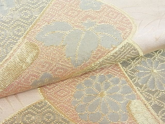 平和屋着物■六通柄袋帯 吉祥花文 金糸 逸品 op4291