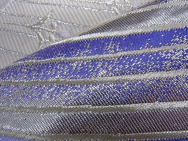 平和屋着物■六通柄袋帯 唐織 孔雀文 銀糸 逸品 oy1008