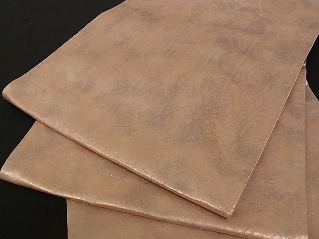 平和屋着物■六通柄袋帯 切嵌花唐草文 引箔 正絹 逸品 A-pf4577