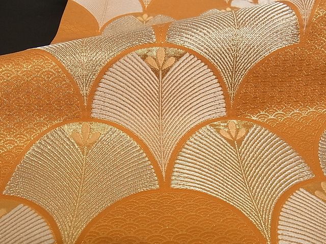平和屋着物■六通柄袋帯 錦繍 松葉青海波 金銀糸 正絹 逸品 A-pf4587