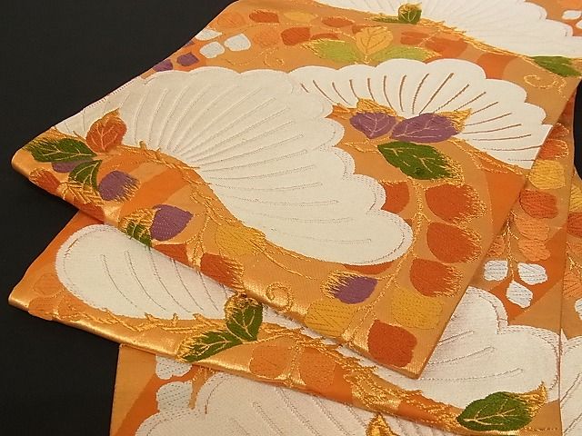 平和屋着物■六通柄袋帯 唐織 松に藤花房 金糸 正絹 逸品 A-pf4588